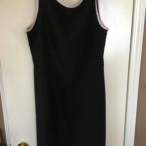 Little black dress with white piping